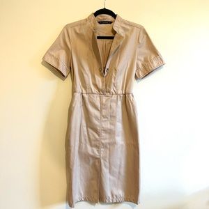 Zara tan color dress with button